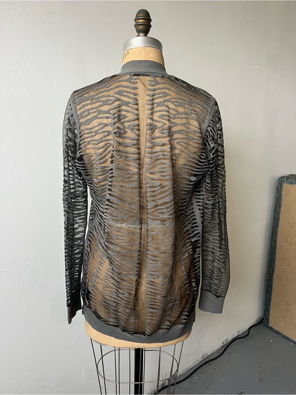 AllSaints Sheer Zebra-Print SHOR Cardigan - Picture 3 of 5